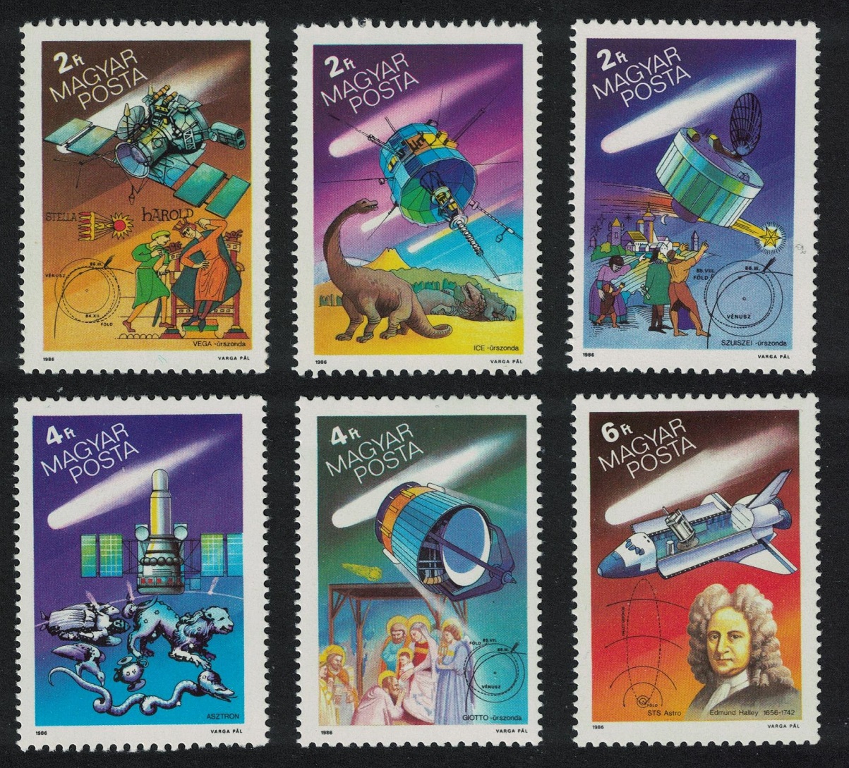 Hungary Appearance of Halley&#39;s Comet 6v 1986 MNH SG#3680-3685