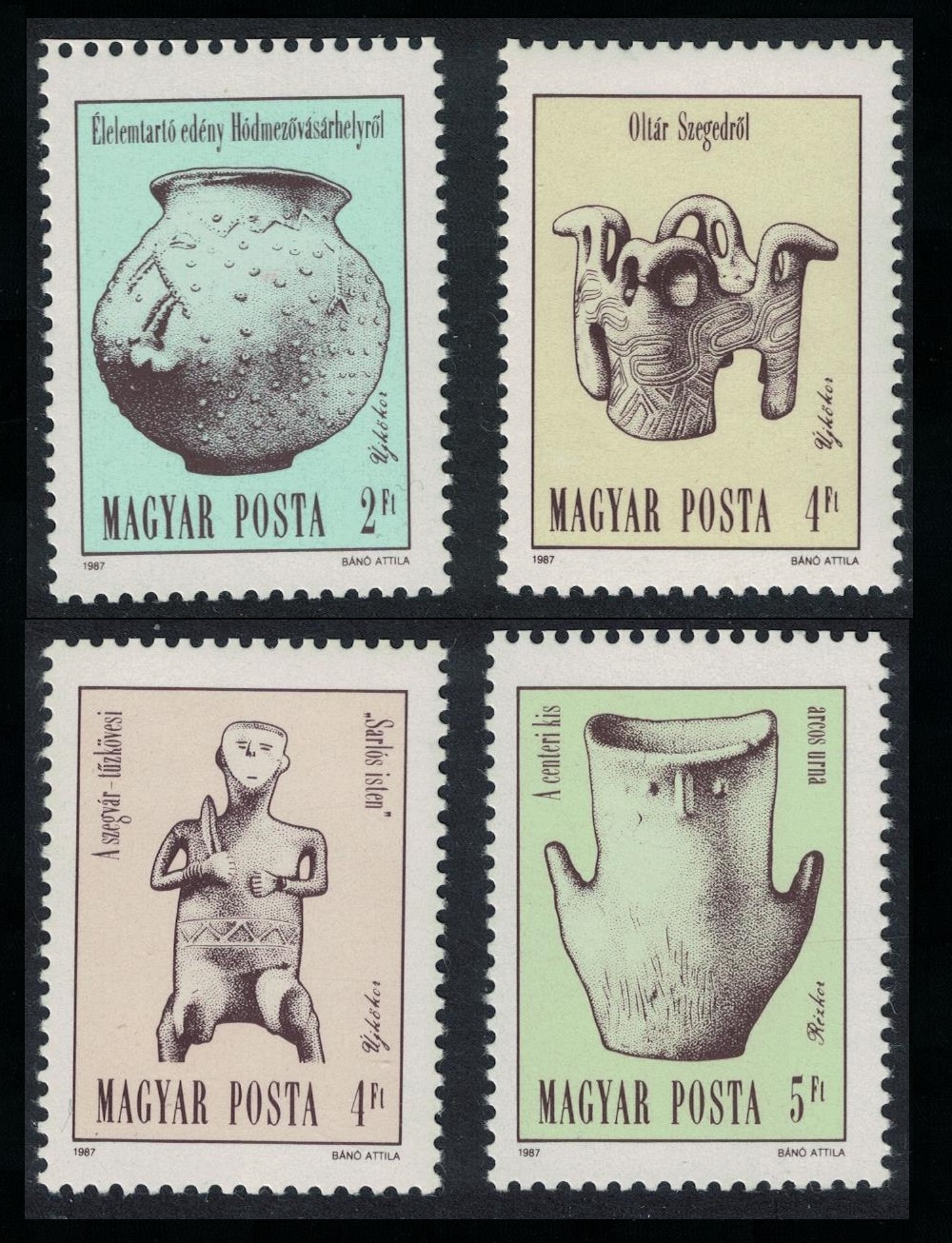 Hungary Neolithic and Copper Age Art 4v 1987 MNH SG#3771-3774