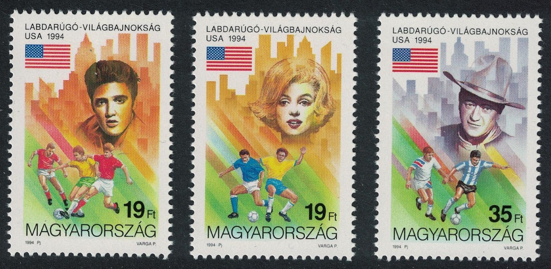 Hungary World Cup Football Championship USA American Entertainers 3v 1994 MNH SG#4196-4198