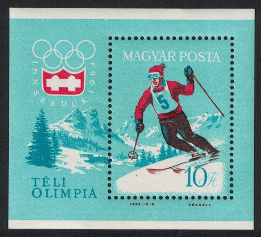 Hungary Slalom Winter Olympic Games Innsbruck 1964 MS 1964 MNH SG#MS1970a MI#Block 40A