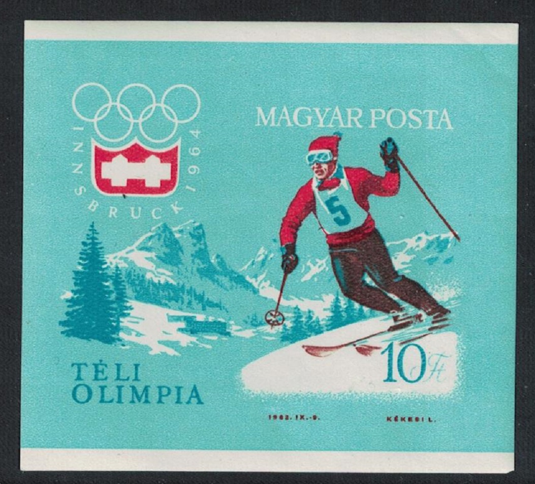 Hungary Slalom Winter Olympic Games Innsbruck 1964 MS Imperf 1964 MNH SG#MS1970a MI#Block 40B