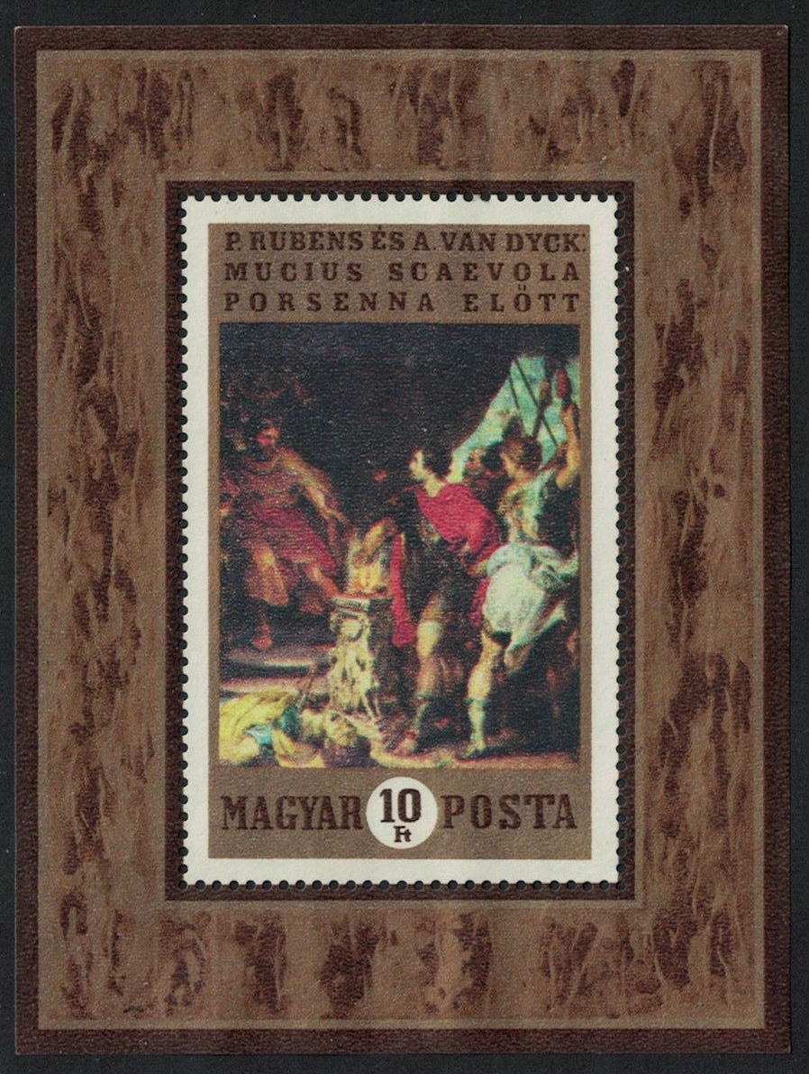 Hungary &#39;Mucius Scaevola before Porsenna&#39; by Rubens and Van Dyck MS 1969 MNH SG#MS2502