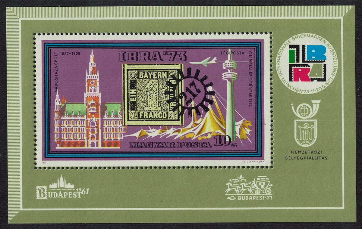 Hungary &#39;IBRA 73&#39; and &#39;POLSKA 73&#39; Stamp Exhibitions MS 1973 MNH SG#MS2808 MI#Block 97A