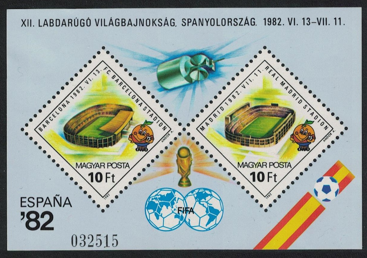 Hungary World Cup Football Championship Spain MS 1982 MNH SG#MS3430