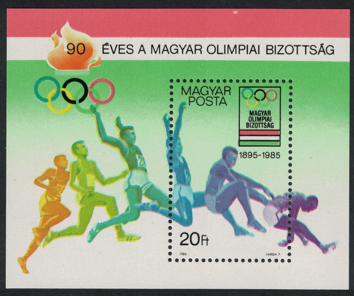 Hungary 90th Anniversary of Hungarian Olympic Committee MS 1985 MNH SG#MS3607