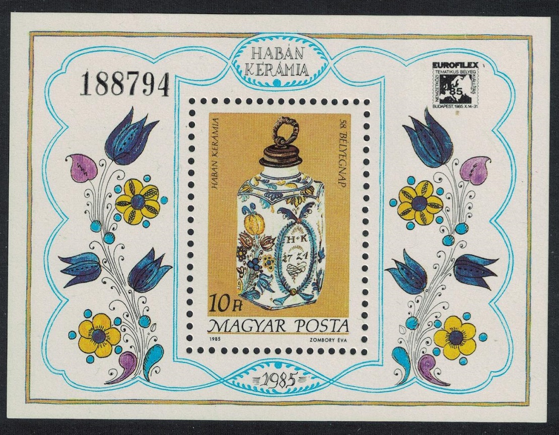 Hungary Haban Ceramics Stamp Day MS 1985 MNH SG#MS3660