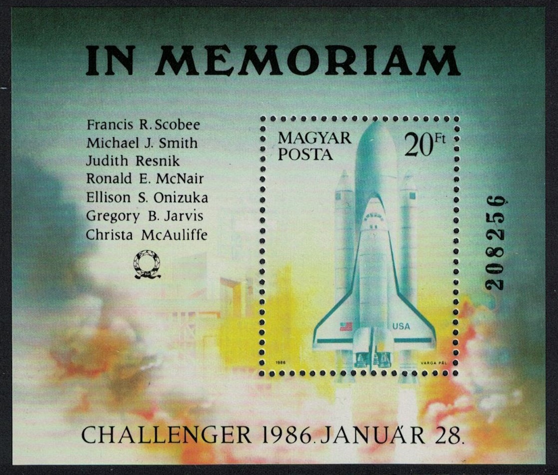 Hungary &#39;Challenger&#39; Astronauts Commemoration MS 1986 MNH SG#MS3687