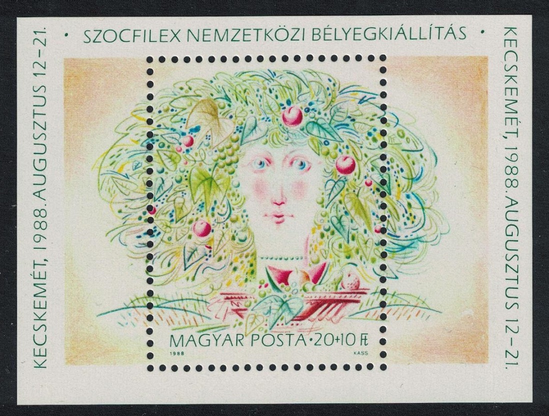 Hungary Socfilex Stamp Exhibition Stamp Day MS 1988 MNH SG#MS3832