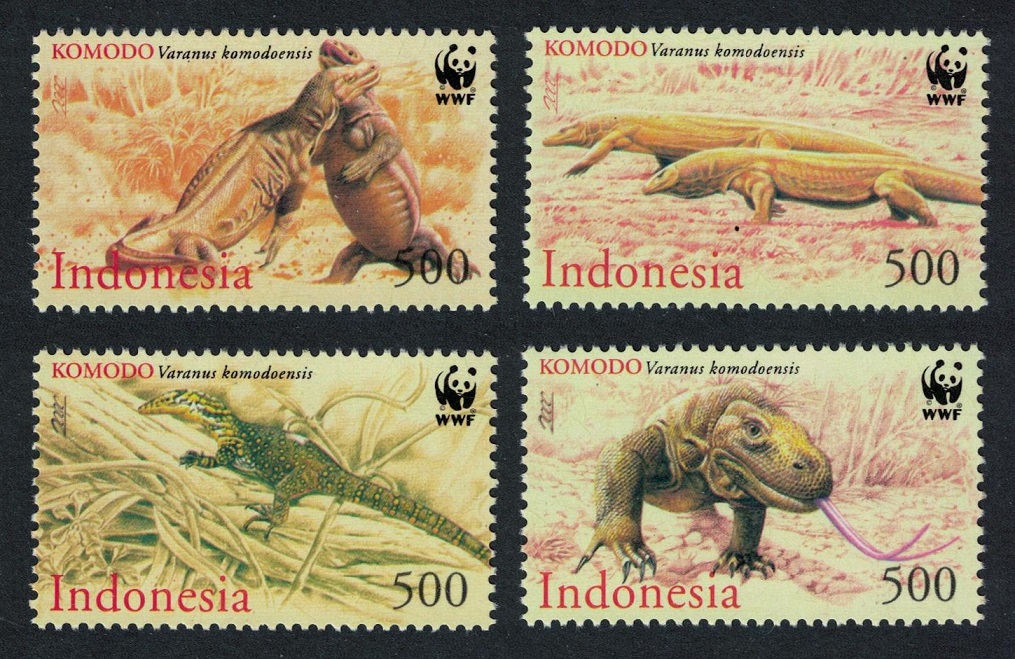 Indonesia WWF Komodo Dragon 4v 2000 MNH SG#2620-2623 MI#2005-2008 Sc#1911-1914