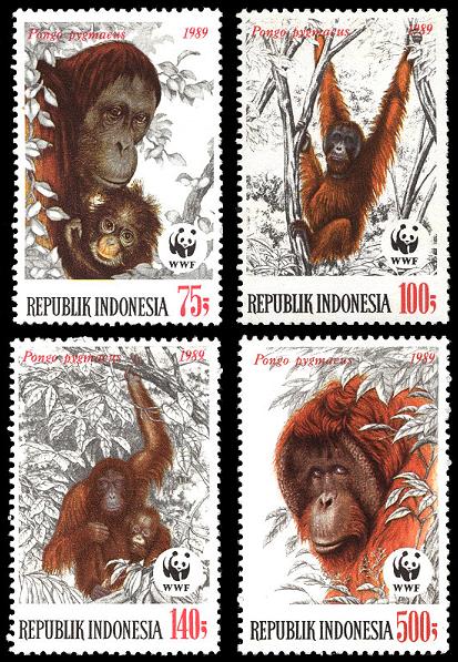 Indonesia WWF Orangutan 4v 1989 MNH SG#1920-1923 MI#1291-1294 Sc#1380-1383