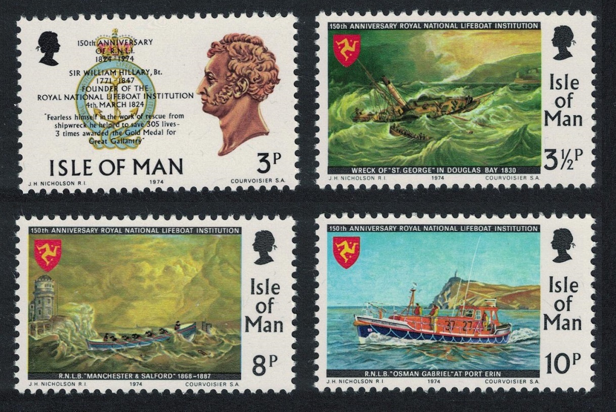 Isle of Man Royal National Lifeboat Institution 4v 1974 MNH SG#42-45