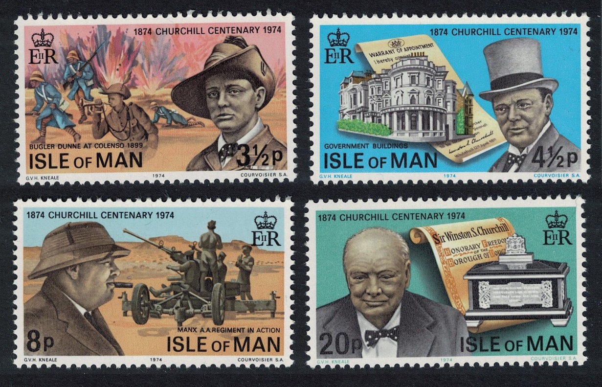 Isle of Man Birth Centenary of Sir Winston Churchill 4v 1974 MNH SG#54-57 Sc#48-51