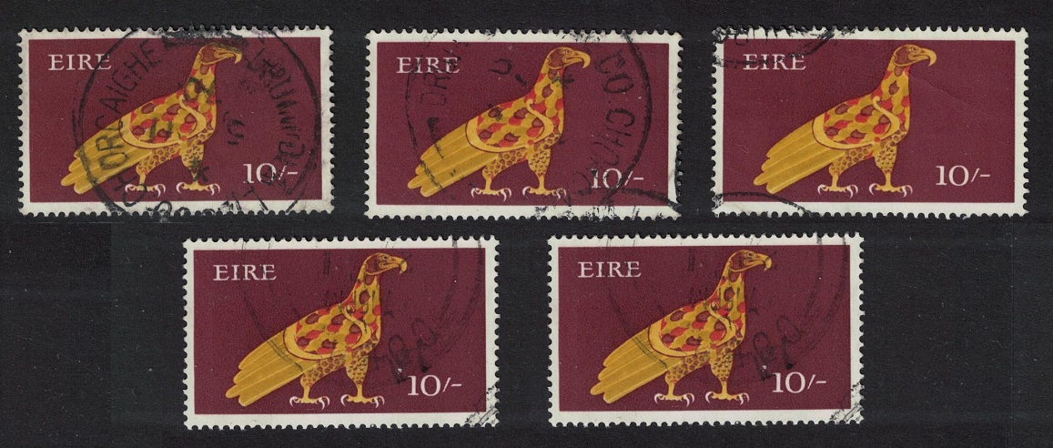 Ireland Eagle Bird Symbol of St John Evangelist 10Sh 5 pcs 1968 Canc SG#262