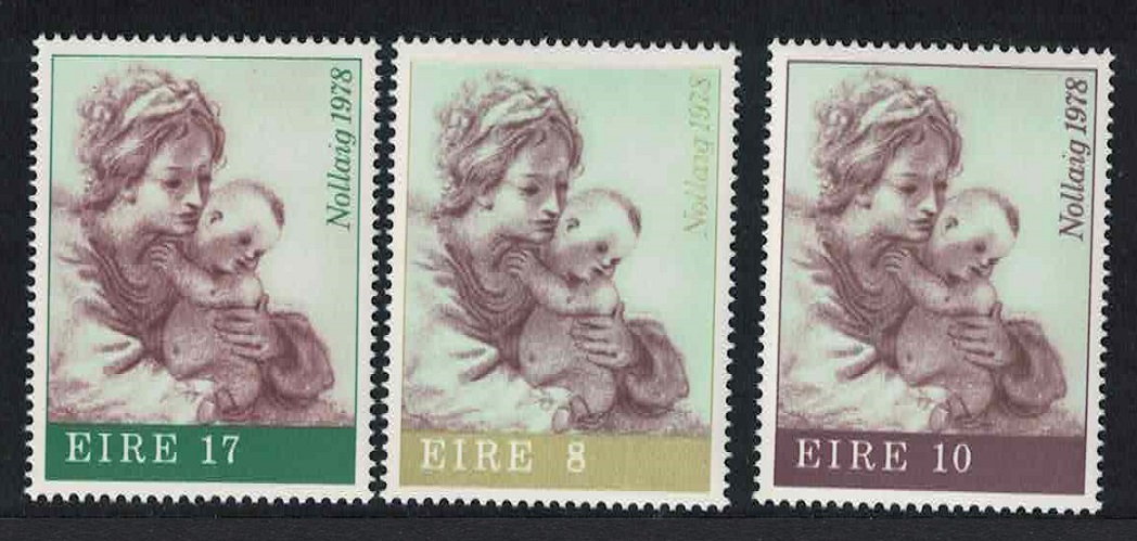 Ireland &#39;Virgin and Child&#39; by Guercino Christmas 3v 1978 MNH SG#433-435