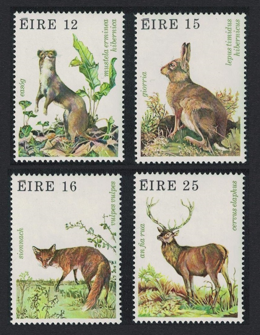 Ireland Stoat Hare Deer Fox Wildlife 4v 1980 MNH SG#461-464 MI#421-424