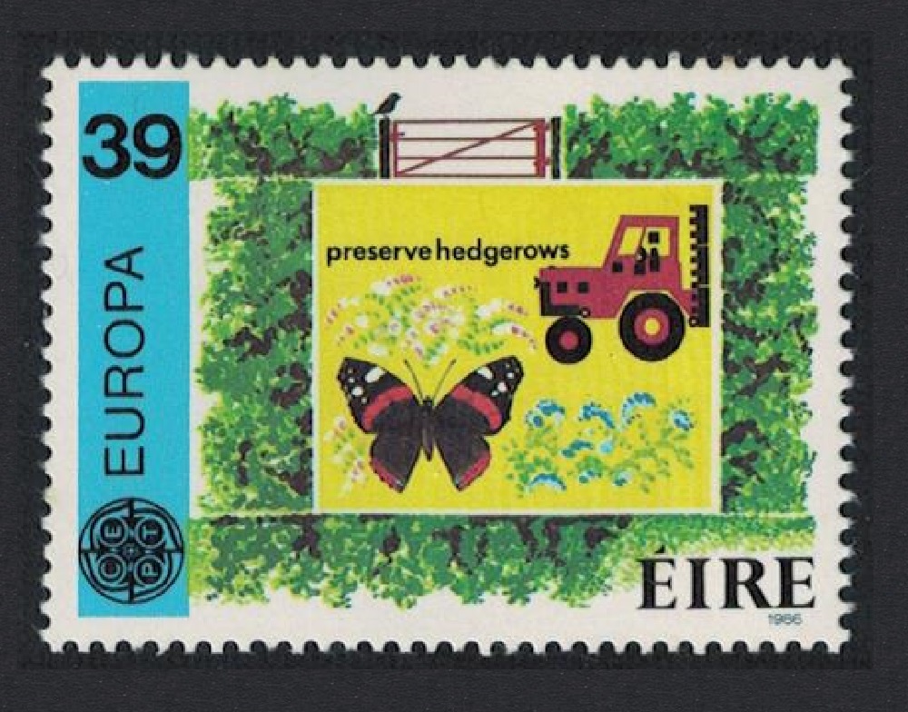 Ireland Butterfly Tractor Europa Protection of the Environment 2v 1986 MNH SG#636