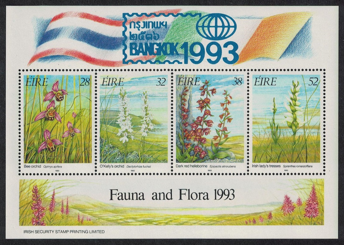 Ireland Irish Orchid MS Rare Type 1993 MNH MI#Block 10 II