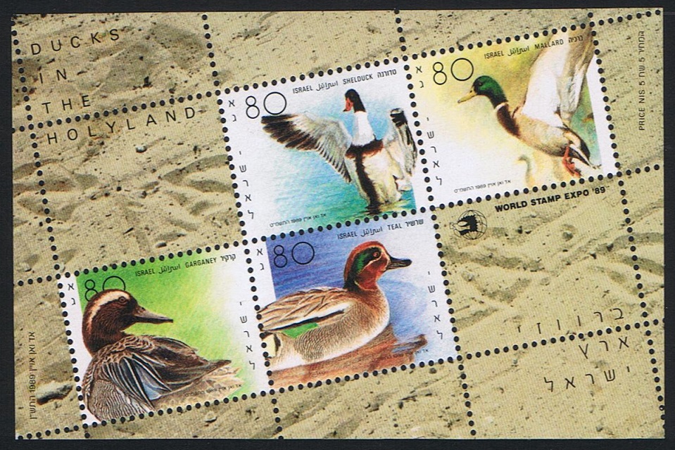 Israel Birds Ducks of the Holy Land MS 1989 MNH SG#MS1091 MI#Block 40 Sc#1025E