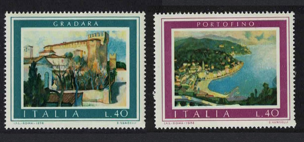 Italy Tourist Publicity Portofino Gradara 1st series 2v 1974 MNH SG#1407-1408