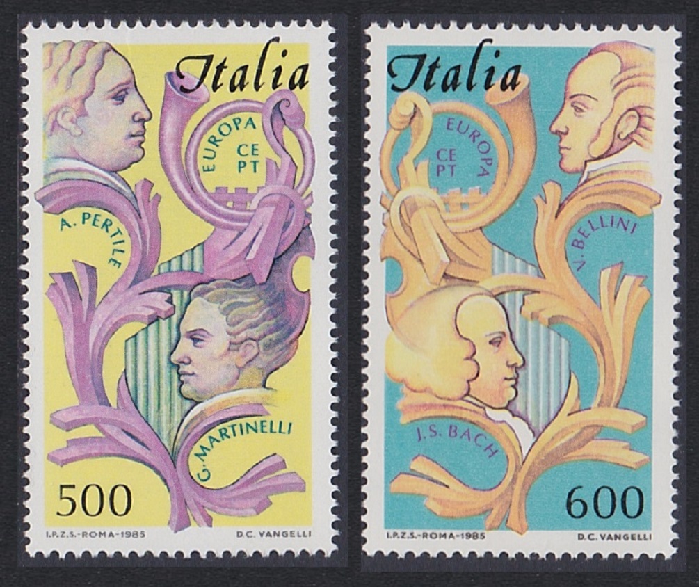 Italy Bach Bellini Composers Singers Music Europa CEPT 2v 1985 MNH SG#1887-1888