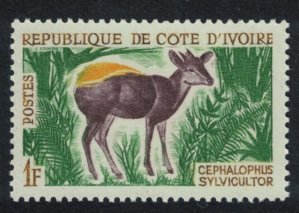 Ivory Coast Yellow-backed duiker Antelope 1f 1964 MNH SG#227 MI#259 Sc#201