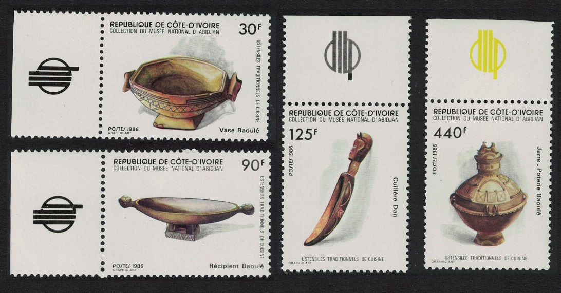 Ivory Coast Traditional Kitchenware and Tools 4v 1986 MNH SG#884-887