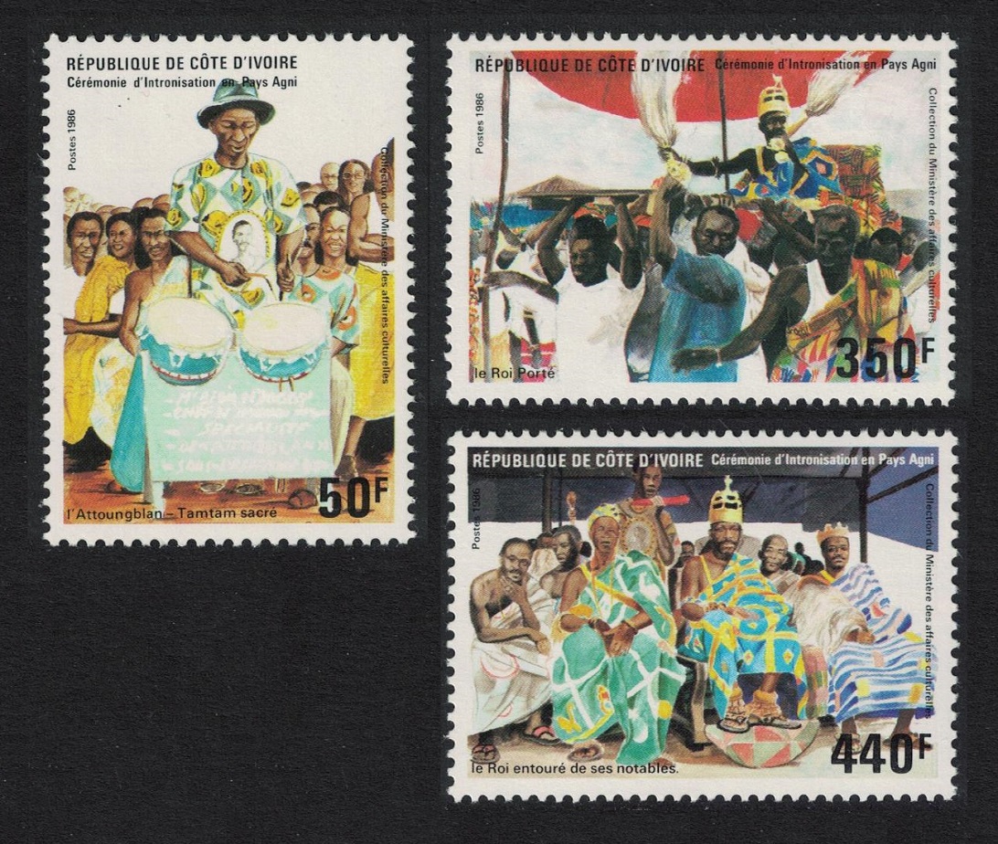 Ivory Coast Enthronement of King of the Agni 3v 1986 MNH SG#912-914