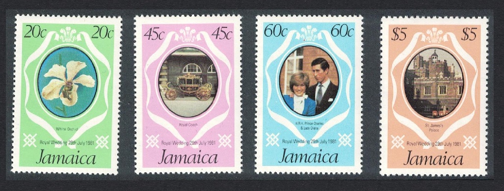 Jamaica Orchids Charles and Diana Royal Wedding 4v 1981 MNH SG#516-519 MI#504-507