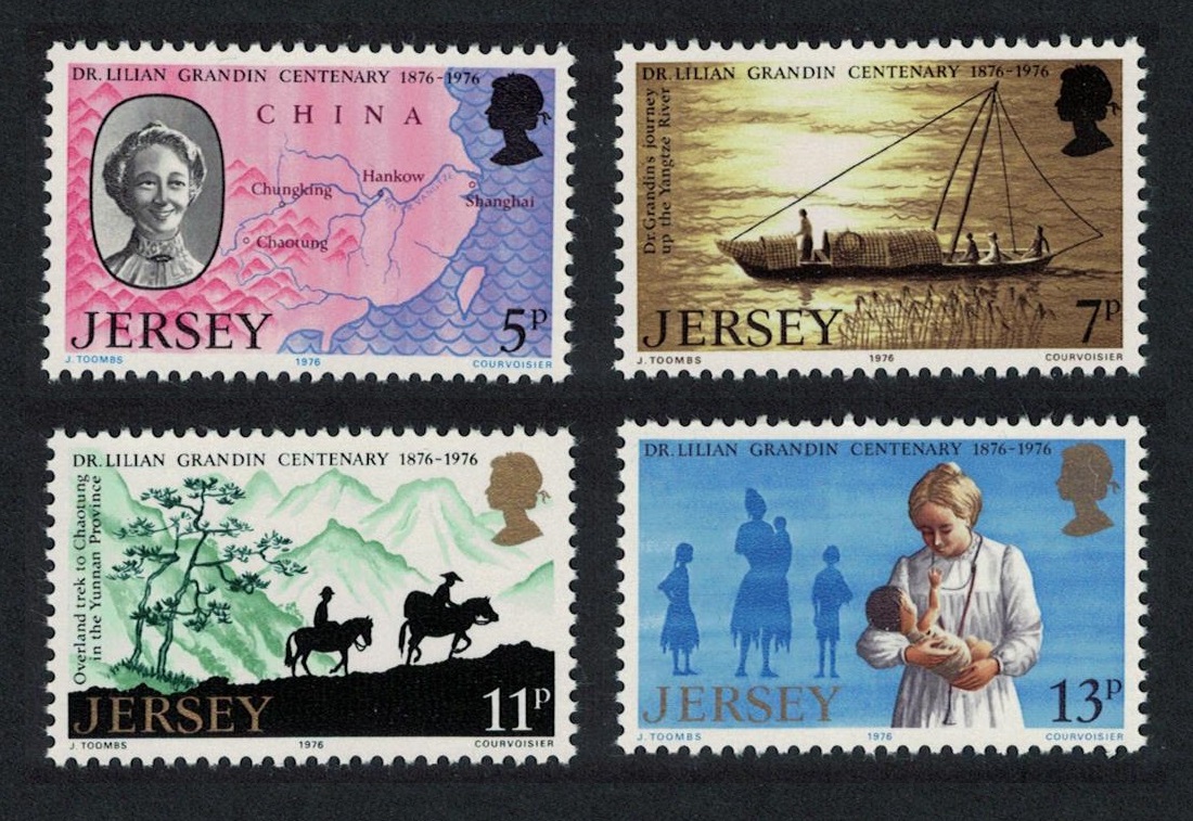 Jersey Birth Centenary of Dr Lilian Grandin medical missionary 4v 1976 MNH SG#164-167