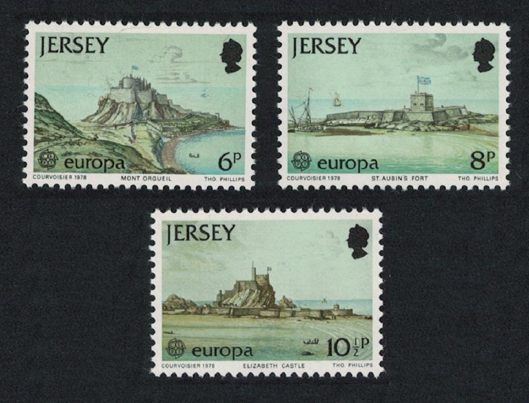 Jersey Europa CEPT 1978 Monuments Castles Paintings 3v 1978 MNH SG#187-189