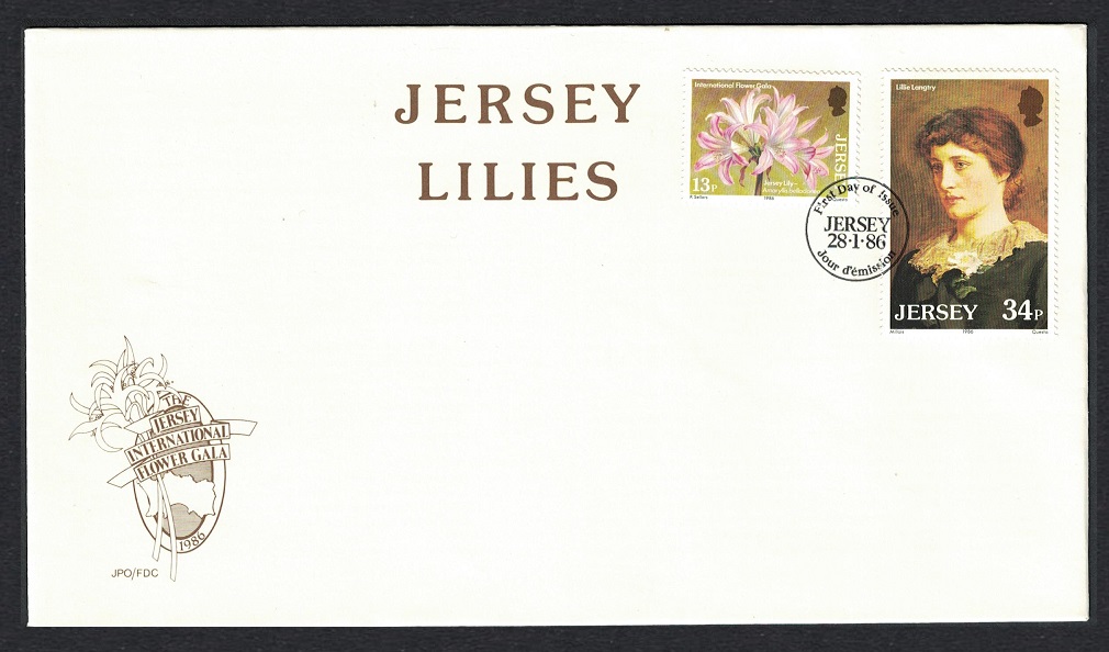 Jersey Lilies FDC 1986 SG#380-381