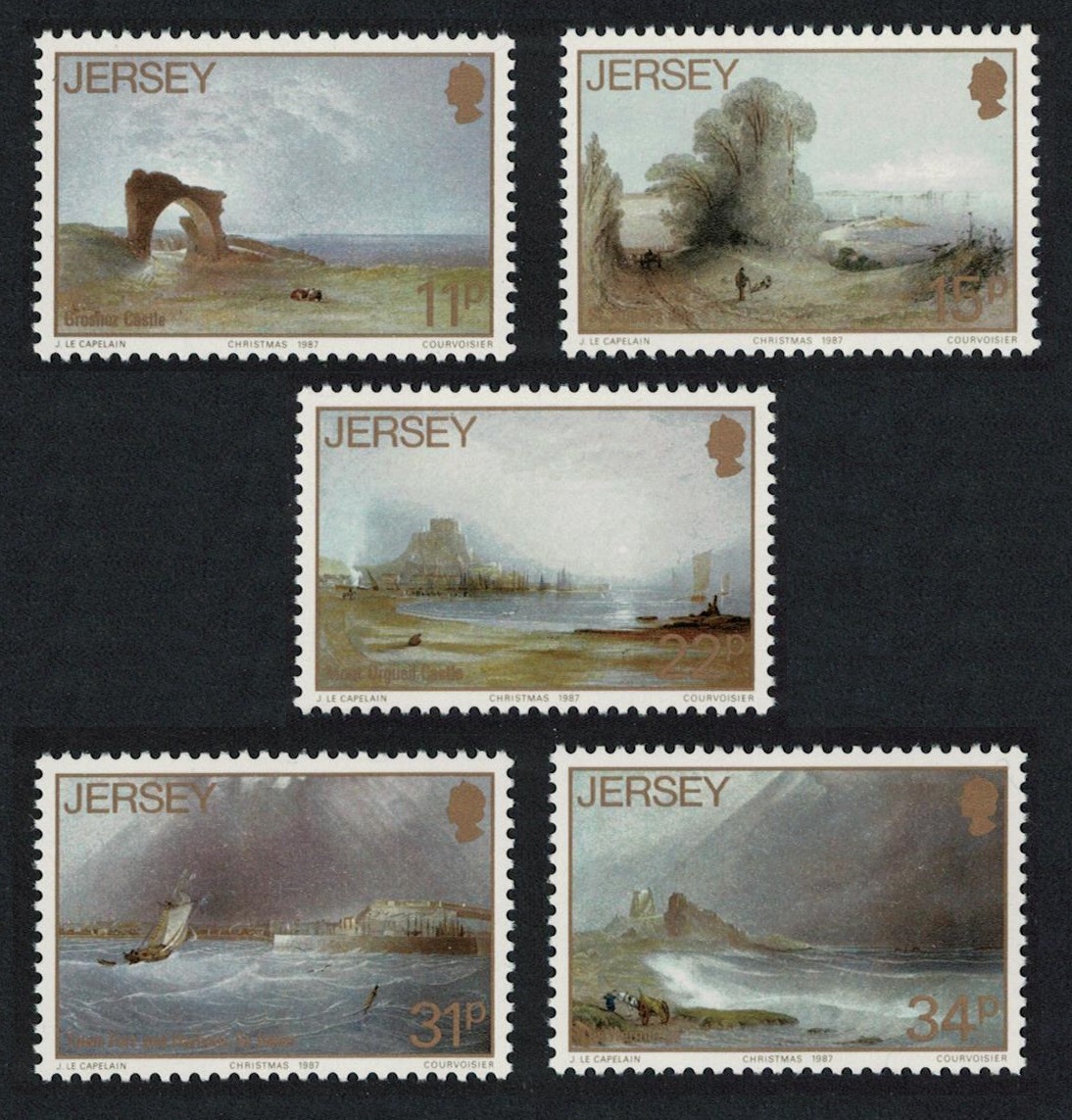 Jersey Christmas Paintings by John Le Capelain 5v 1987 MNH SG#428-432