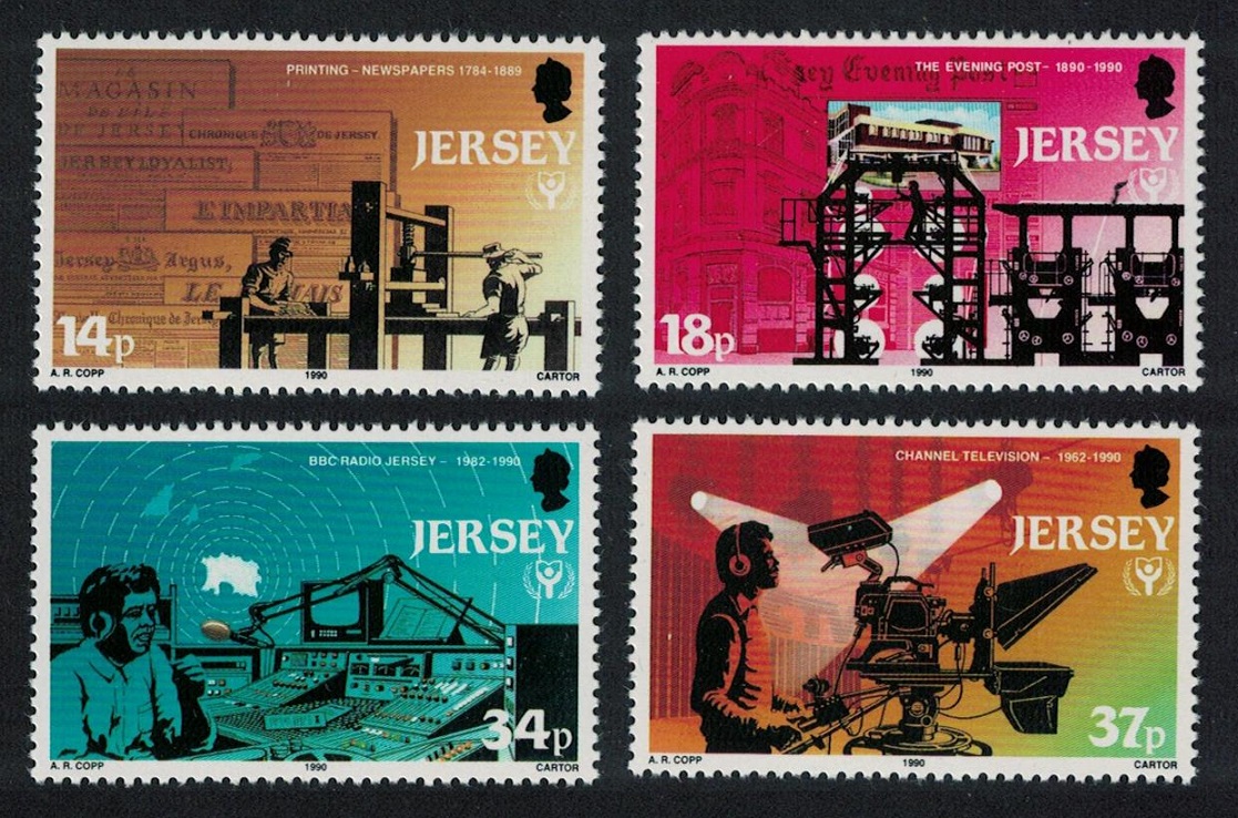 Jersey International Literacy Year Jersey News Media 4v 1990 MNH SG#526-529