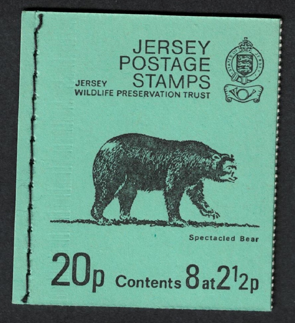 Jersey Spectacled Bear Booklet INVERTED RAR 1974 SG#SB15