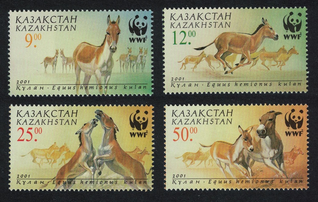 Kazakhstan WWF Kulan Horses Animals Fauna 4v 2001 MNH SG#332-335 MI#345-348 Sc#344-347