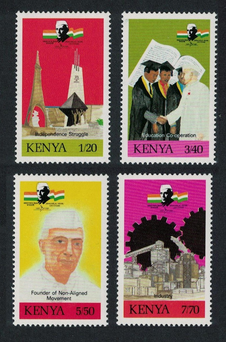 Kenya Birth Centenary of Jawaharlal Nehru Indian statesman 4v 1989 MNH SG#511-514