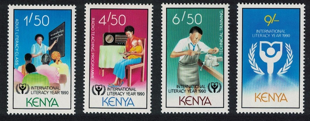 Kenya International Literacy Year 4v 1990 MNH SG#552-555