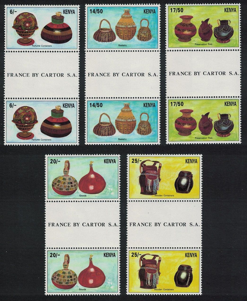 Kenya Kenyan Material Culture 5v Gutter Pairs 1995 MNH SG#646-650