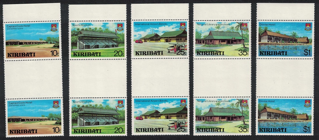 Kiribati Captain Cook Hotel Aircraft Archives Development 5v Gutter Pairs 1980 MNH SG#136-140 Sc#360-364