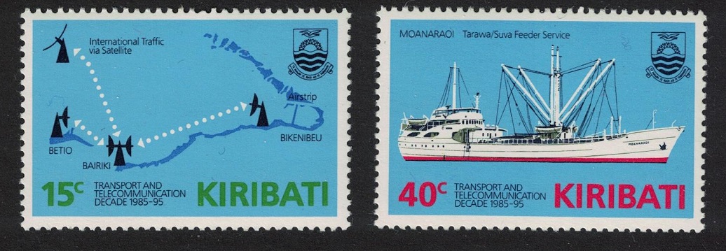 Kiribati Ship Telecommunications Decade 2v 1985 MNH SG#249-250