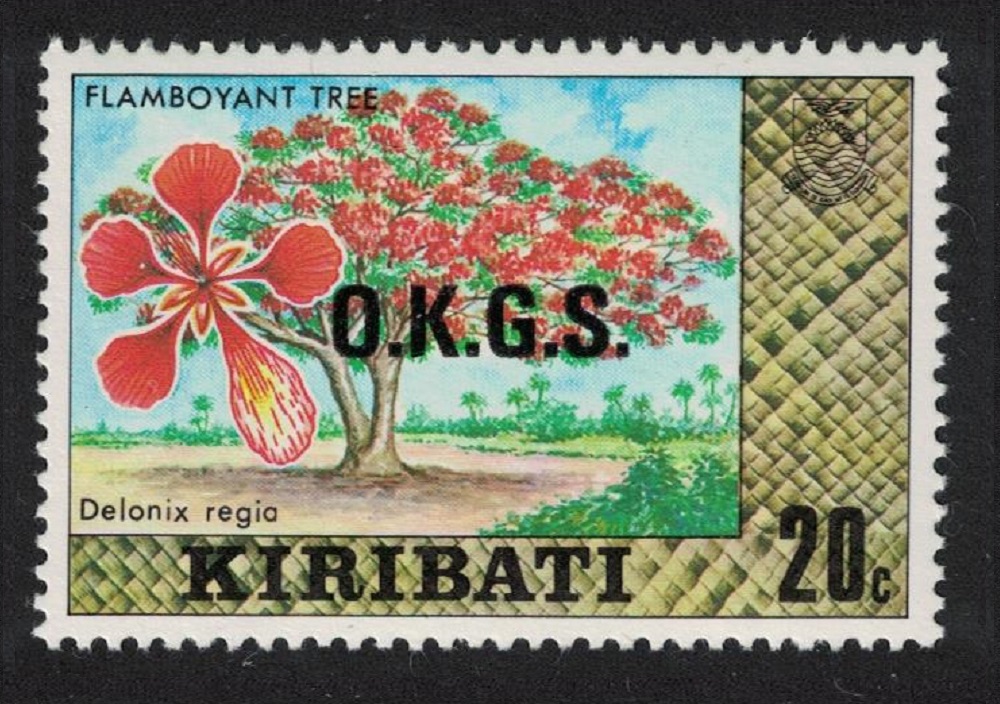 Kiribati Flamboyant tree 20c Overprint &#39;O.K.G.S.&#39; 1980 MNH SG#128