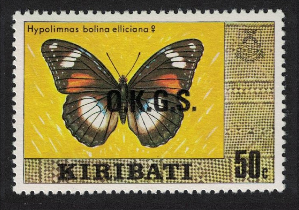 Kiribati Butterfly &#39;Hypolimnas bolina&#39; 50c Overprint &#39;O.K.G.S.&#39; 1981 MNH SG#O22