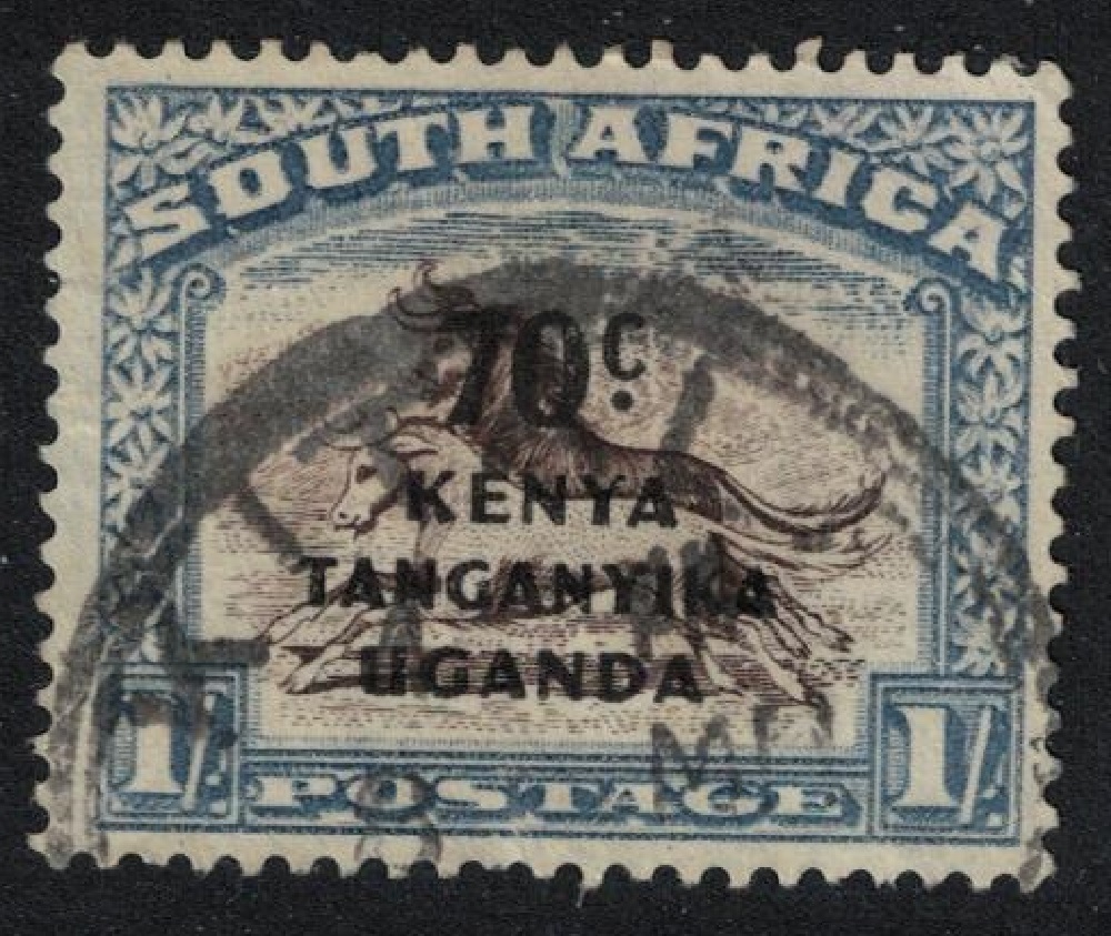 Kenya-Uganda-Tanganyika Black and Blue Wildebeest Wild Animals T2 1941 Canc SG#154