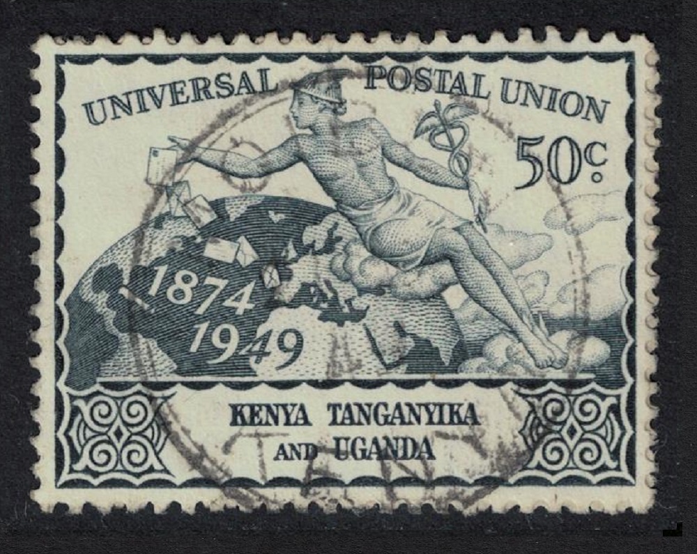 Kenya-Uganda-Tanganyika 75th Anniversary of UPU 50 cents 1949 Canc SG#161