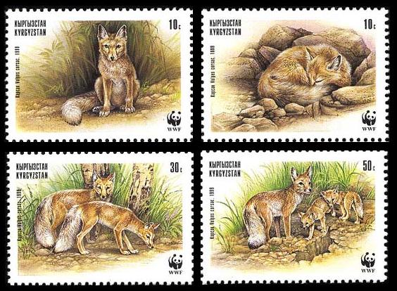 Kyrgyzstan WWF Corsac Fox 4v 1999 MNH SG#167-170 MI#168-171 Sc#122 a-d