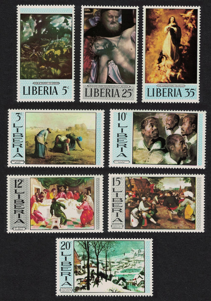 Liberia Rubens Brueghel Murillo Paintings 8v 1969 MNH SG#1010-1017