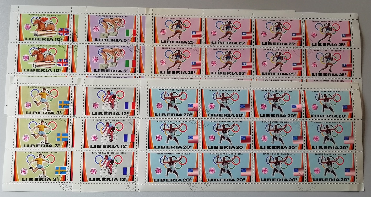 Liberia Olympic Games Munich 6v Sheets 1972 CTO SG#1106-1111