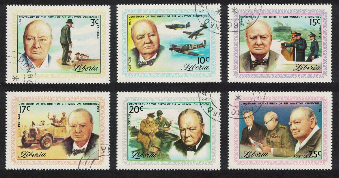 Liberia Birth Centenary of Sir Winston Churchill 6v 1975 CTO SG#1219-1224