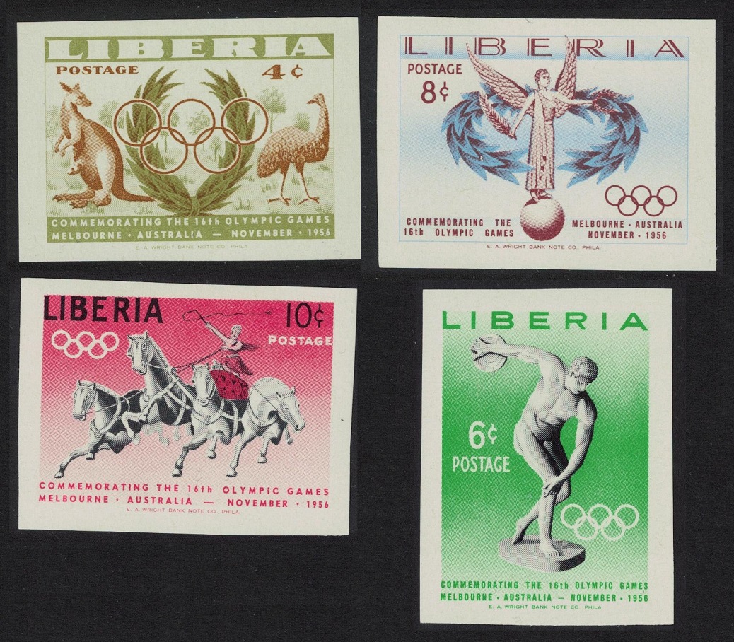 Liberia Olympic Games Melbourne 4v RARR! 1956 MNH SG#784-787