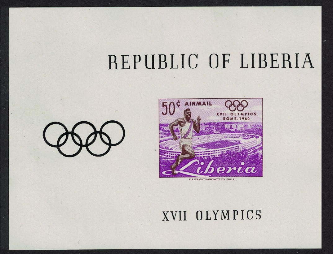 Liberia Olympic Games Rome Stamp from MS 1960 MNH SG#836 Sc#C127